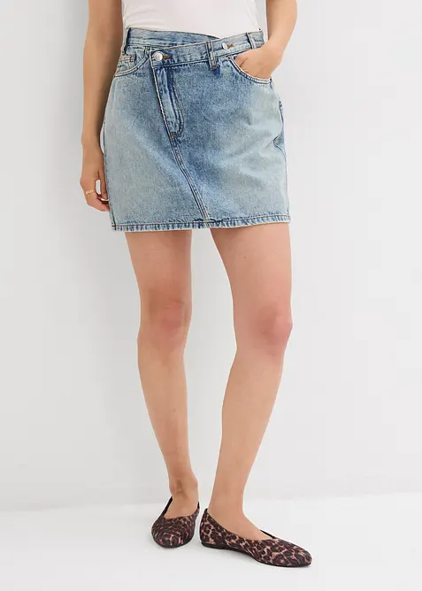 Džínová sukně s asymetrickým pasem, bonprix