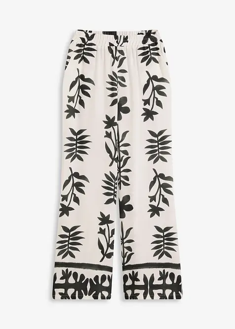 Potištěné kalhoty ze splývavé viskózy, bonprix