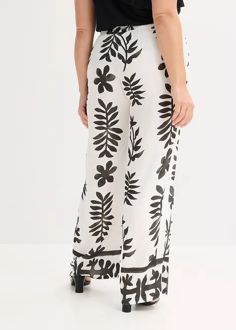 Poti&scaron;těn&eacute; kalhoty ze spl&yacute;vav&eacute; visk&oacute;zy, bonprix