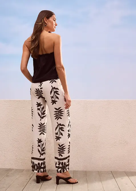 Potištěné kalhoty ze splývavé viskózy, bonprix