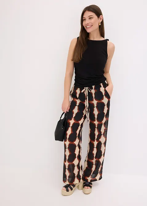 Široké kalhoty s batikovaným potiskem, bonprix