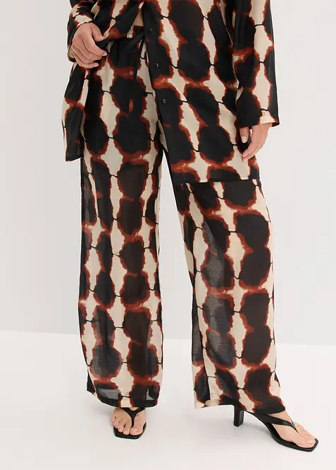 &Scaron;irok&eacute; kalhoty s batikovan&yacute;m potiskem, bonprix