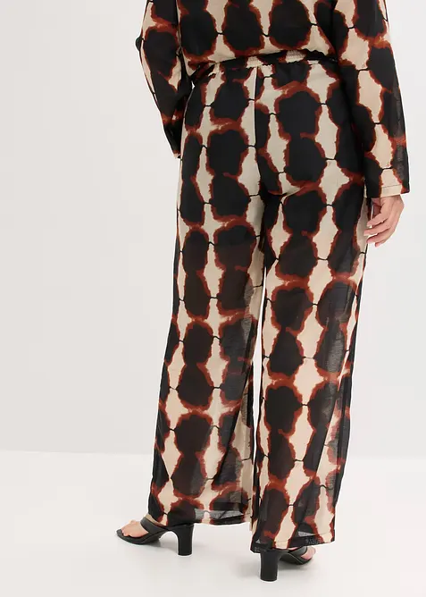 &Scaron;irok&eacute; kalhoty s batikovan&yacute;m potiskem, bonprix