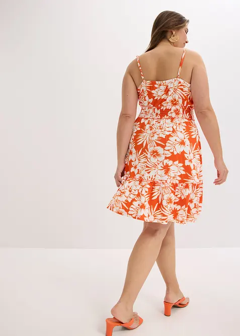 Šaty na ramínka z měkké viskózové směsi s potiskem, bonprix