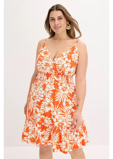 Šaty na ramínka z měkké viskózové směsi s potiskem, bonprix