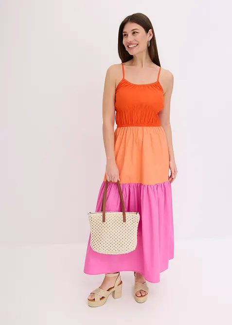 Šaty na ramínka, z čisté bavlny, bonprix