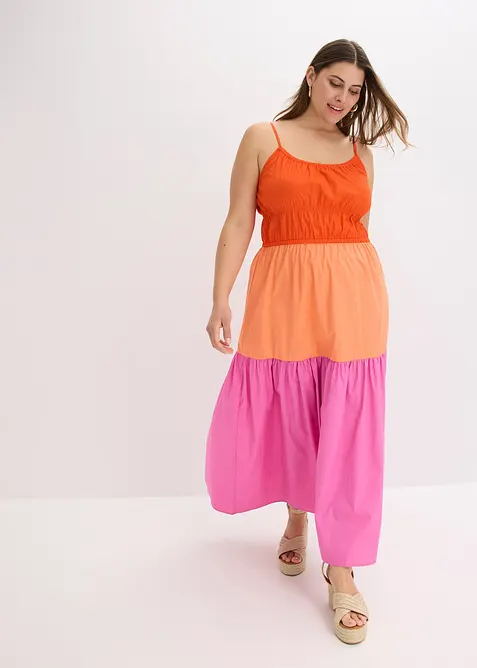 Šaty na ramínka, z čisté bavlny, bonprix