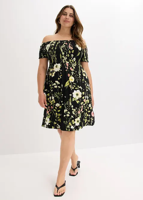 Carmen šaty z měkké viskózové směsi, bonprix