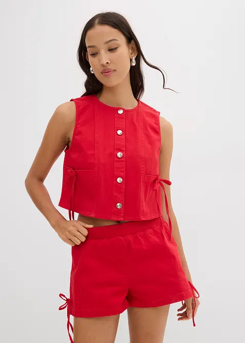 Keprová vesta z elastické bavlněné směsi, bonprix