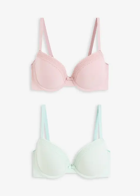 Vyztužená podprsenka s kosticemi a měkkou organickou bavlnou (2 ks v balení), bonprix