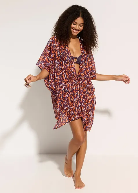 Plážové kimono s vázačkou, bonprix