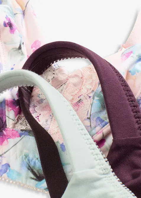 Podprsenka bez kostic, s měkkou organickou bavlnou (3 ks v balen&iacute;), bonprix