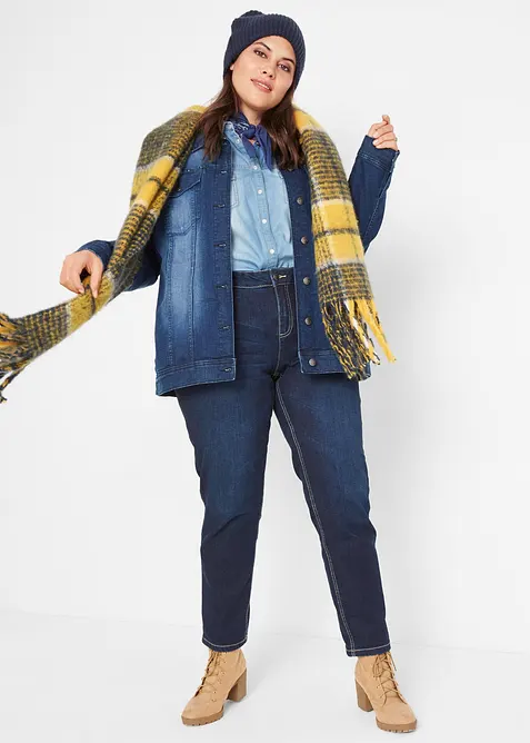 Boyfirend džíny Mid Waist, strečové, bonprix