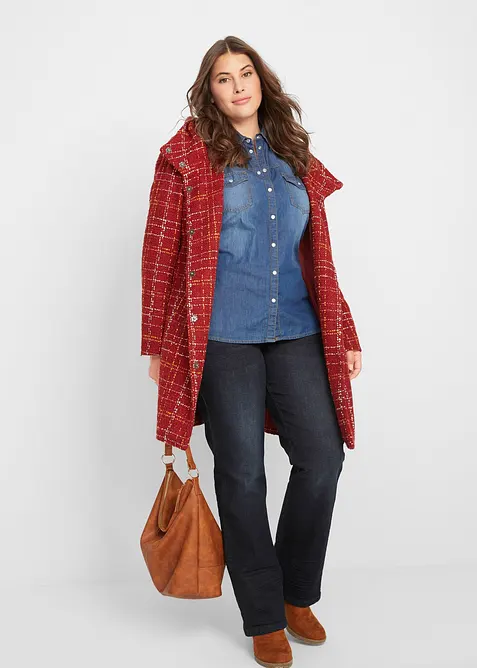 Bootcut dž&iacute;ny Mid Waist, strečov&eacute;, bonprix