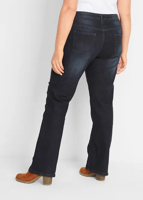 Bootcut dž&iacute;ny Mid Waist, strečov&eacute;, bonprix