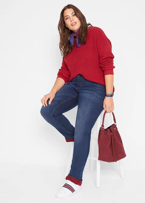 Termo strečové džíny, Hight Waist, Straight, bonprix