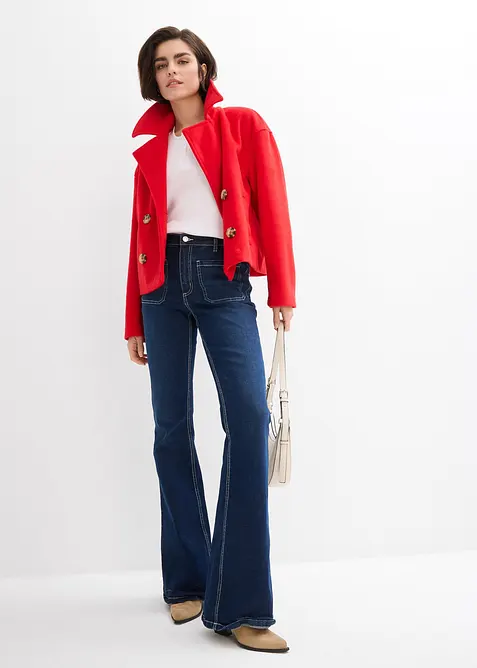 Strečové džíny Bootcut, High Waist, dlouhá délka, bonprix