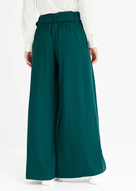 Kalhoty Marlene ze spl&yacute;vav&eacute; směsi s visk&oacute;zou, bonprix