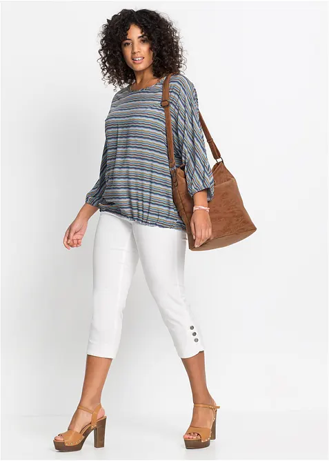 Slim Fit džíny Mid Waist, cropped, bonprix