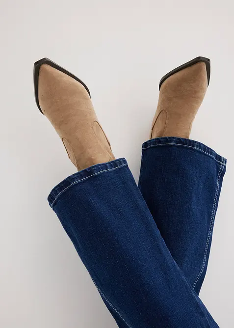 Džíny Wide Leg, High Waist, organická bavlna, bonprix