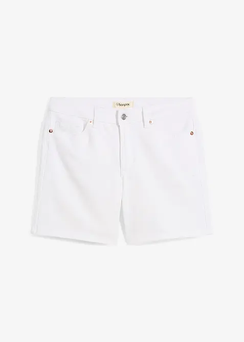 Džínové bermudy Mid Waist, Low Stretch, bonprix