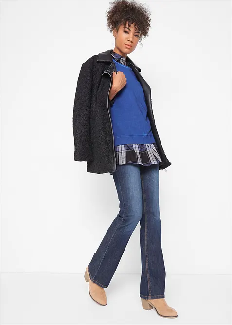 Pohodlné strečové džíny, Bootcut, Mid Waist, bonprix