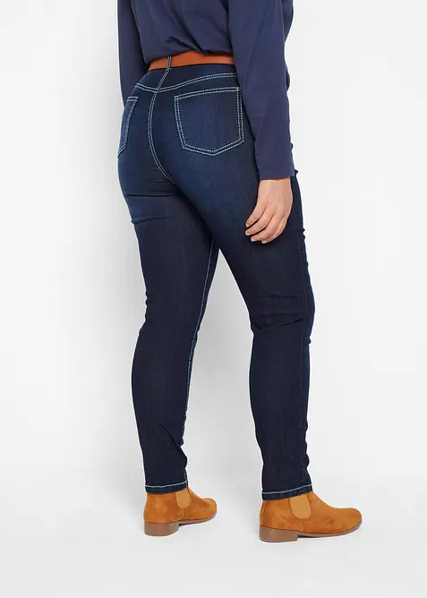 Džíny Skinny, Mid Waist, s kontrastními švy, bonprix