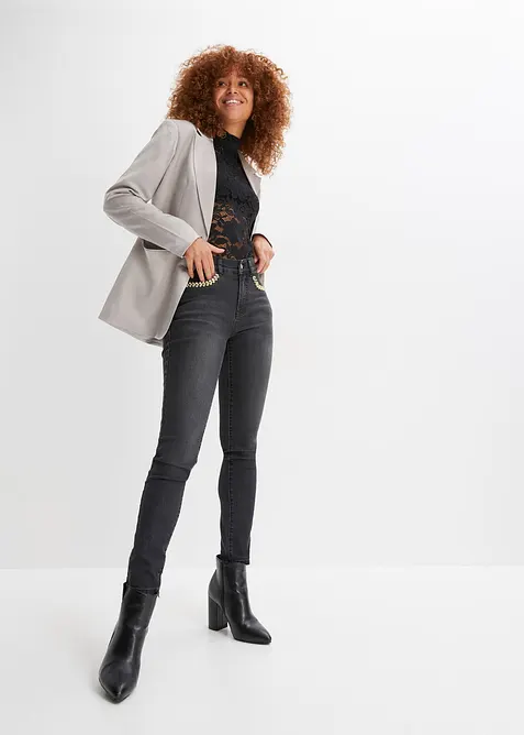 Přil&eacute;hav&eacute; krajkov&eacute; tričko s dlouh&yacute;m ruk&aacute;vem, bonprix