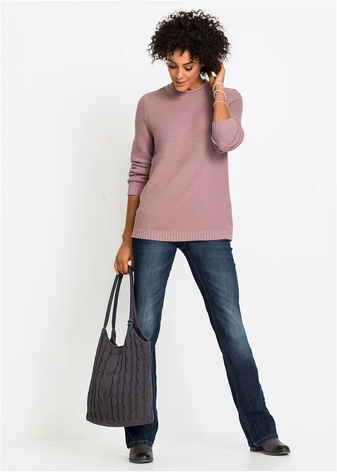 Džíny Bootcut, High Waist, pohodlný streč, bonprix