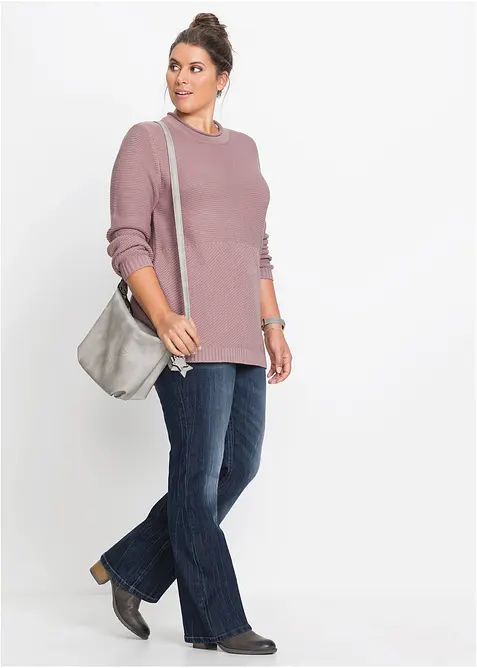 Dž&iacute;ny Bootcut, High Waist, pohodln&yacute; streč, bonprix