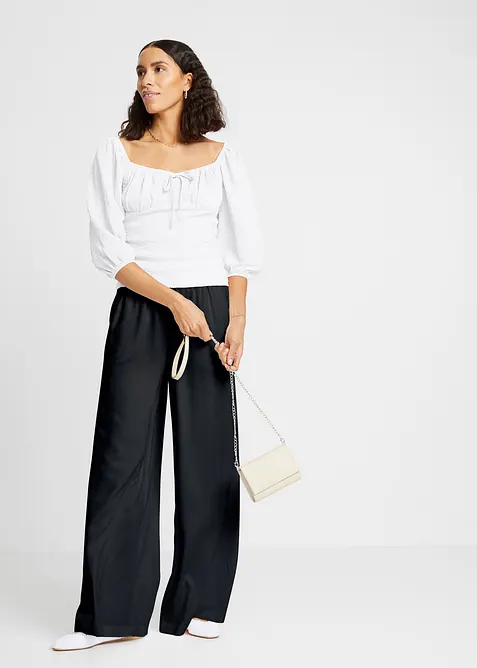 Kalhoty Marlene z mírně lesklé viskózy, bonprix