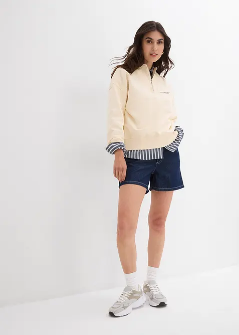 Džínové šortky, High Waist, Low Stretch, bonprix