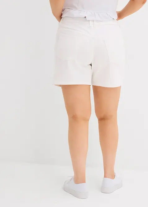 Džínové bermudy Mid Waist, Low Stretch, bonprix