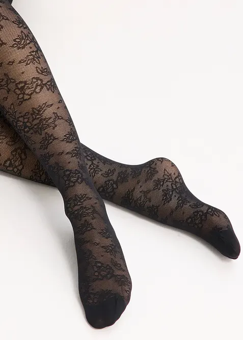 Punčochov&eacute; kalhoty z krajky, bonprix