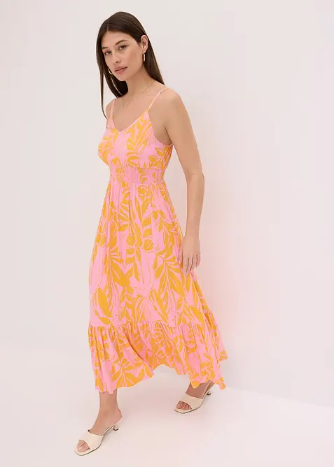 Šaty na ramínka z měkké viskózové směsi s potiskem, bonprix