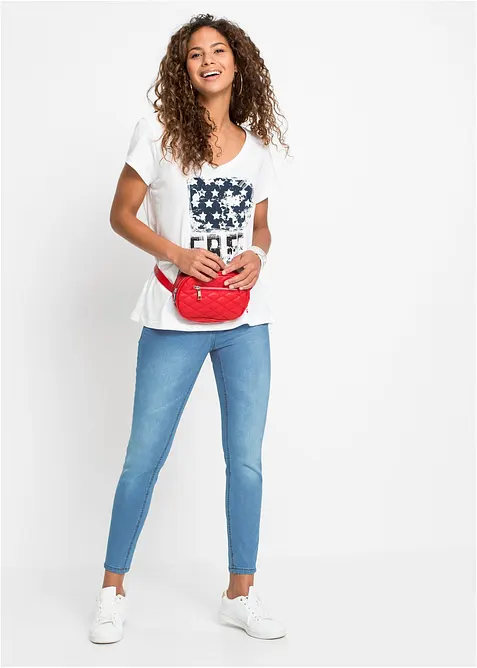 Dž&iacute;ny Super Skinny, Mid Waist, zkr&aacute;cen&eacute;, bonprix