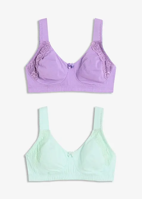 Hladká podprsenka bez kostic, s bavlnou (2ks v balení), bonprix