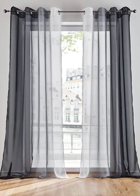 Z&aacute;clona s barevn&yacute;m přechodem (2 ks), s recyklovan&yacute;m polyesterem, bonprix