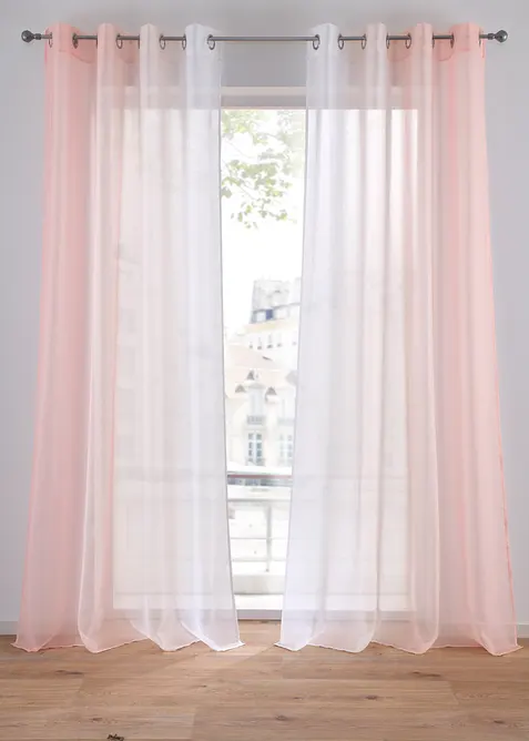 Záclona s barevným přechodem (2 ks), s recyklovaným polyesterem, bonprix