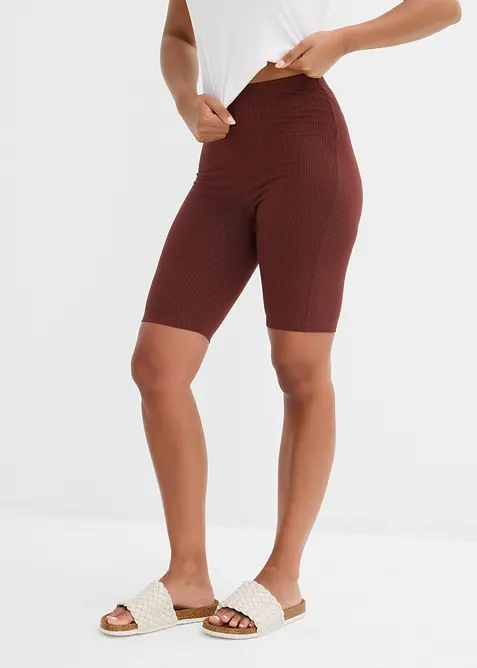 Krátké legíny z žebrovaného žerzeje, High Waist, bonprix