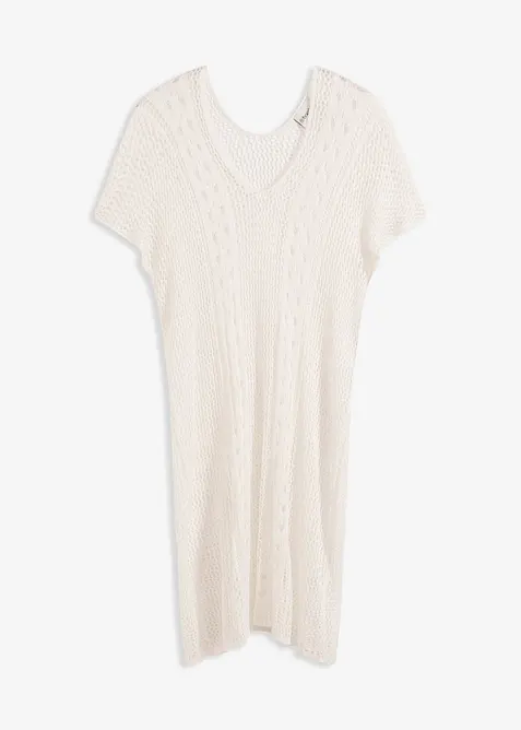 Plážové šaty s háčkovaným vzhledem, ze splývavé viskózy, bonprix