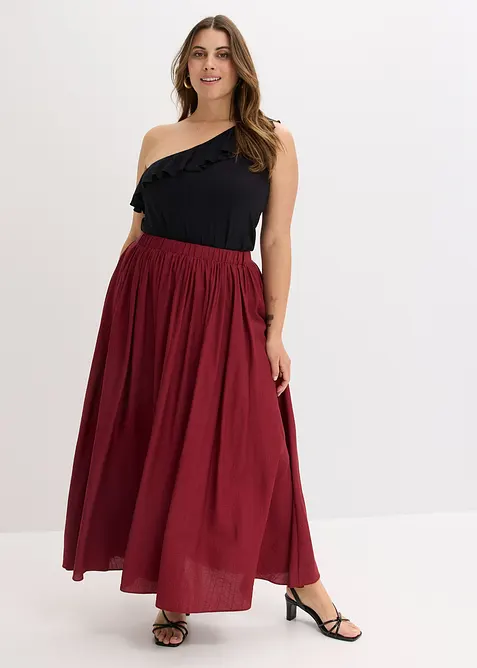 Dlouhá sukně ze strukturovaného mačkaného materiálu, bonprix