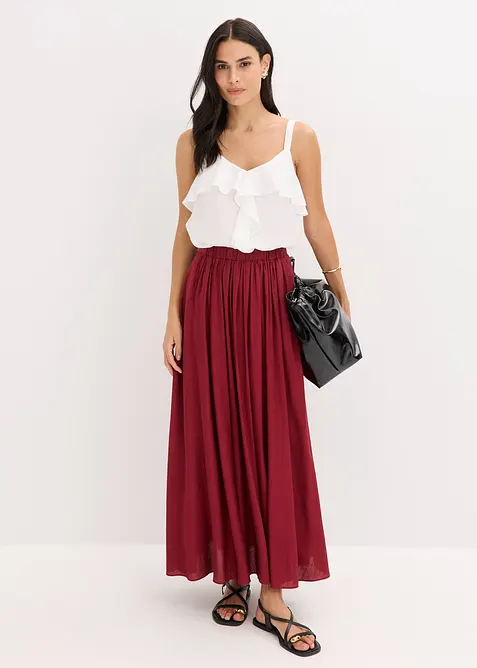 Dlouh&aacute; sukně ze strukturovan&eacute;ho mačkan&eacute;ho materi&aacute;lu, bonprix