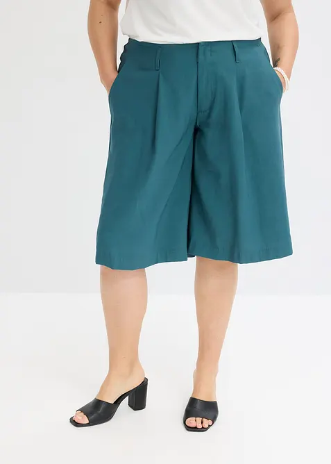 Široké bermudy se záhyby v pase, bonprix