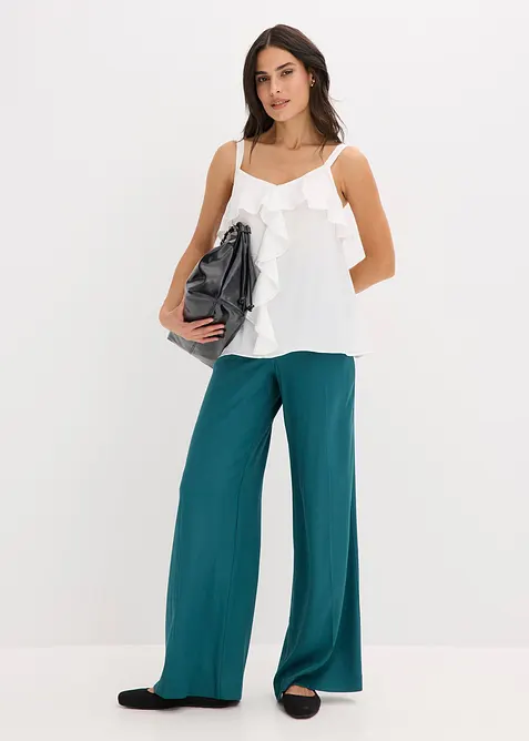 Top s &uacute;zk&yacute;mi ram&iacute;nky, z leskl&eacute;ho sat&eacute;nu, bonprix