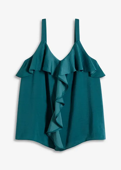 Top s úzkými ramínky, z lesklého saténu, bonprix