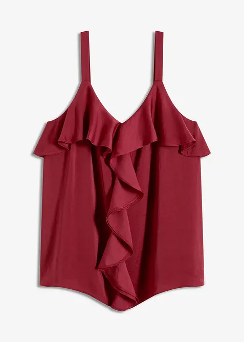 Top s &uacute;zk&yacute;mi ram&iacute;nky, z leskl&eacute;ho sat&eacute;nu, bonprix