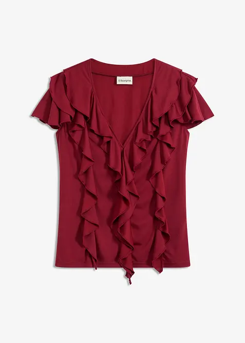 Tričko s volány, z měkké směsi s modalem, bonprix