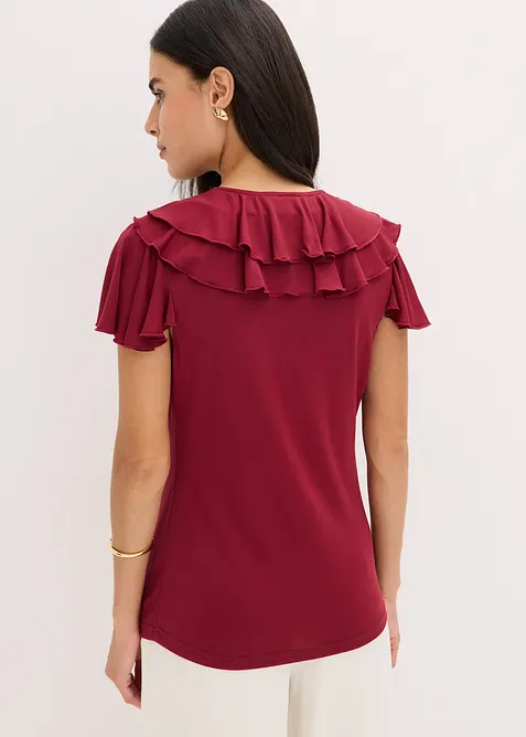 Tričko s volány, z měkké směsi s modalem, bonprix