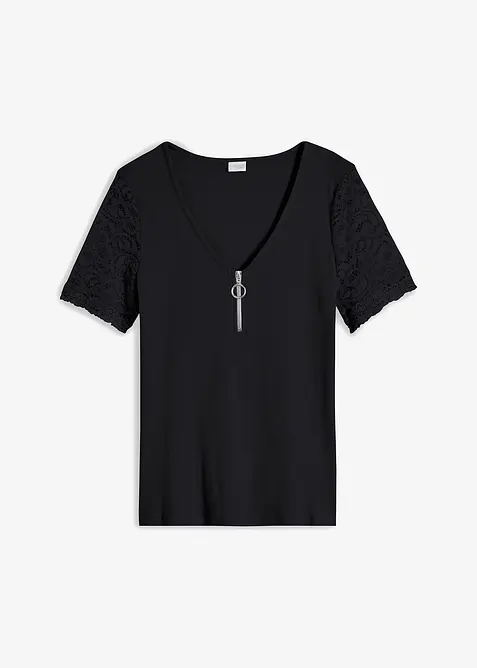 Žebrované tričko z bavlny, bonprix